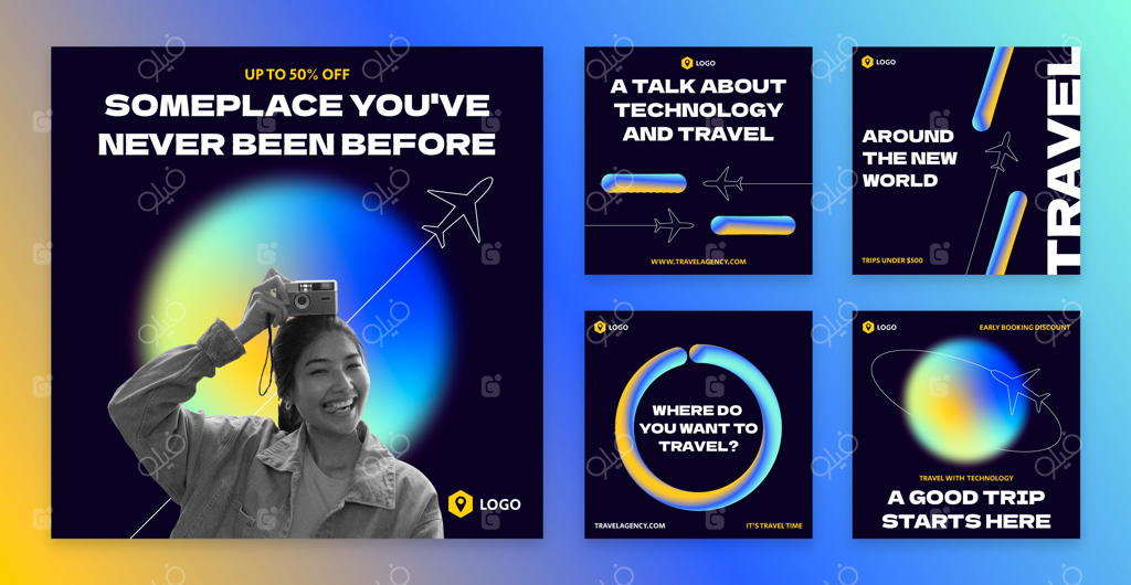 طراحی پست‌های اینستاگرام برای آژانس مسافرتی