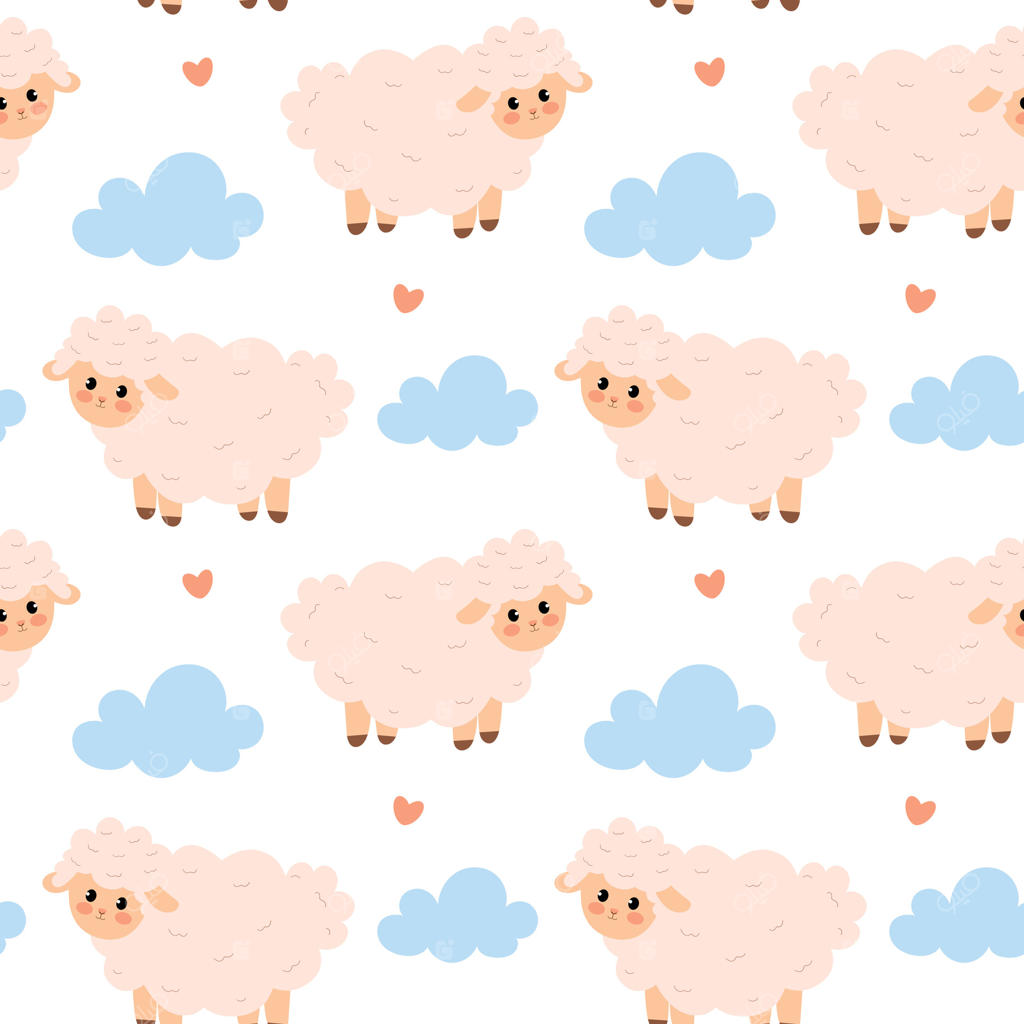 طرح بامزه گوسفند برای طراحی‌های کودکان (وکتور حرفه‌ای)