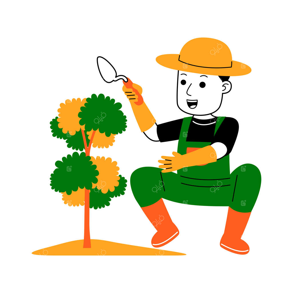 تصویر برداری از یک کشاورز جوان - پرو وکتور