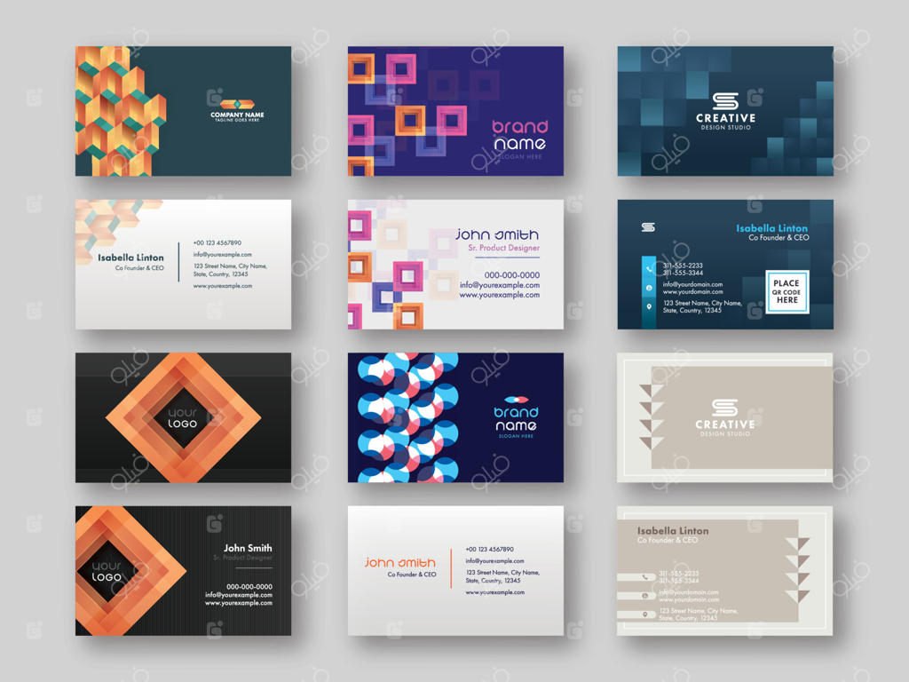 مجموعه کارت ویزیت مدرن برای تبلیغات.