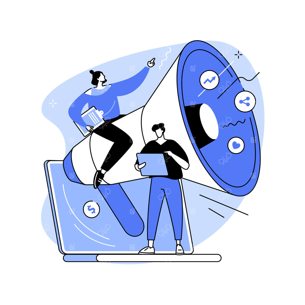 تبلیغات: مفهوم انتزاعی وکتور تصویری