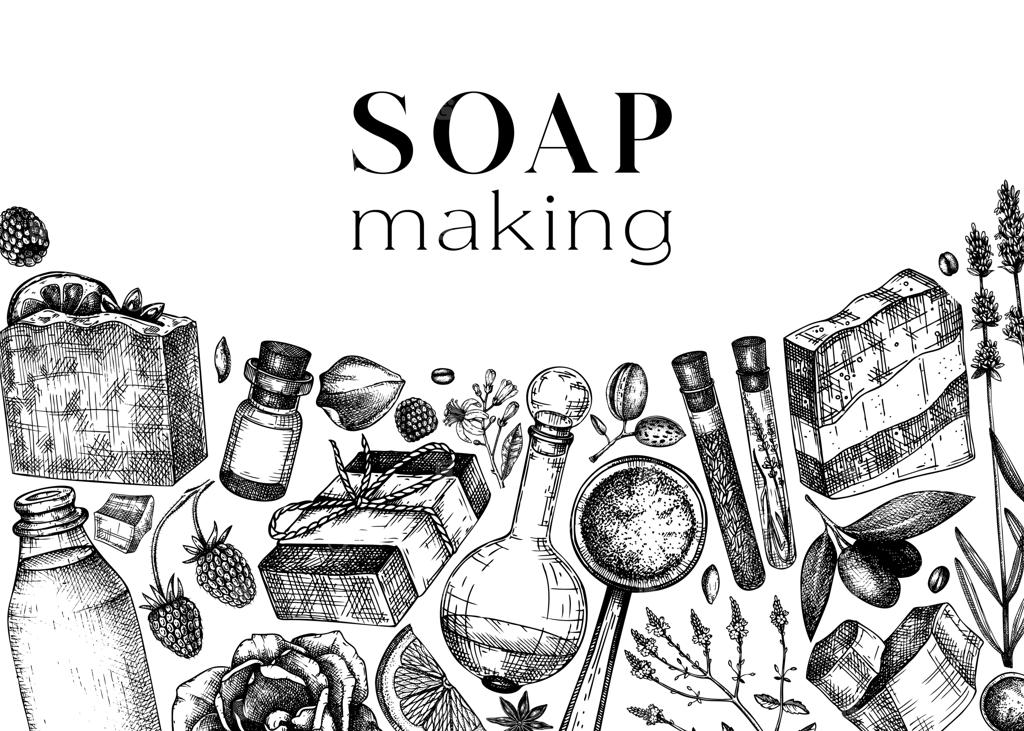 طرح صابون دست ساز با مواد طبیعی و معطر برای لوازم آرایشی و عطرسازی