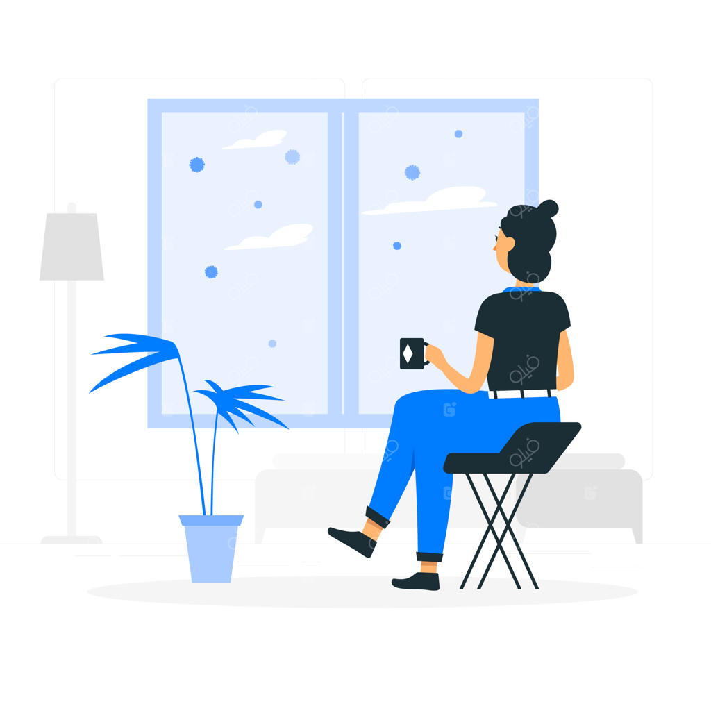 تصویرسازی مفهوم ماندن در خانه