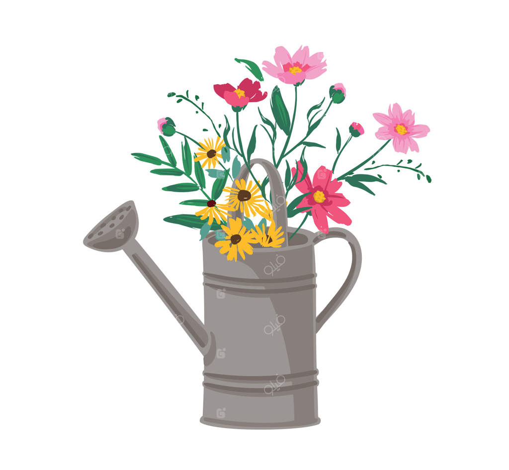 آب‌پاش باغ با دسته‌ای از اسطوخودوس – تصویر جداگانه برای طراحی