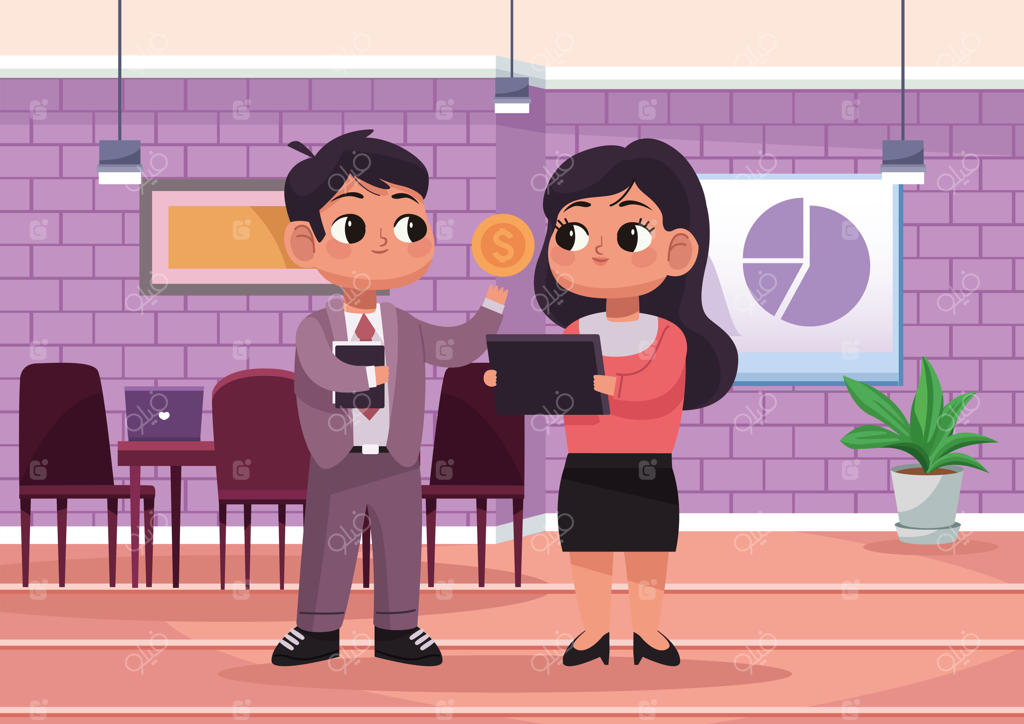 زن و شوهر بازرگان در دفتر کارشان