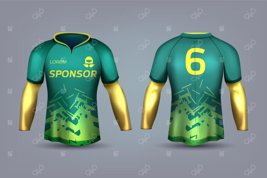 لباس ورزشی فوتبال سبز و زرد