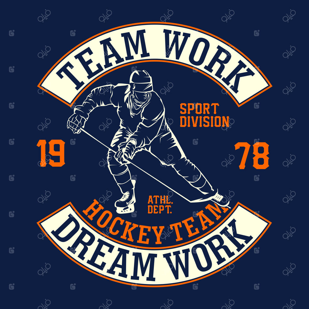 تصویرسازی تی‌شرت هاکی به سبک طراحی مسطح