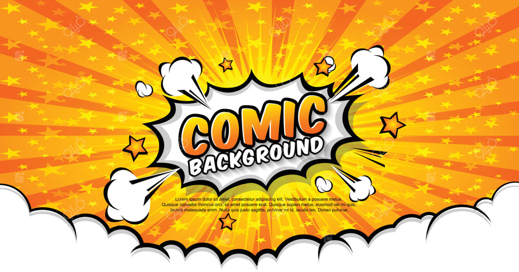 پس‌زمینه پاپ‌آرت با نقاط هافتون و ستاره - تصویرسازی کارتونی روی زمینه نارنجی.