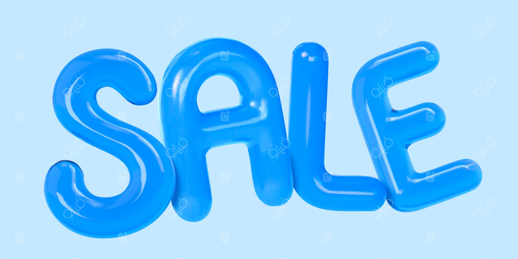 بالون آبی سه‌بعدی به شکل حرف R