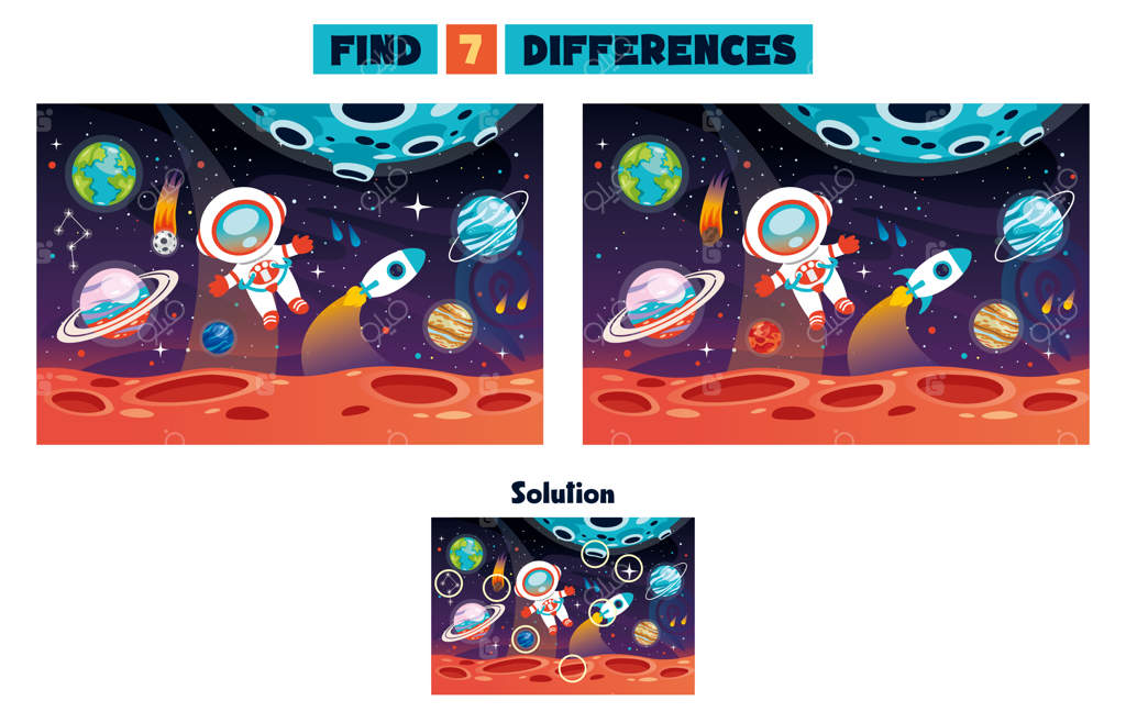 فعالیت پیدا کردن هفت تفاوت برای کودکان