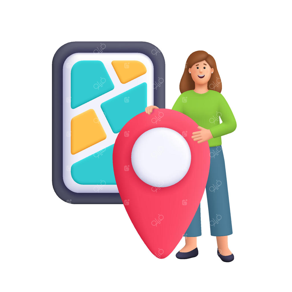 کاوش ناوبری با نقشه و نشانگر مکان حرفه‌ای وکتوری