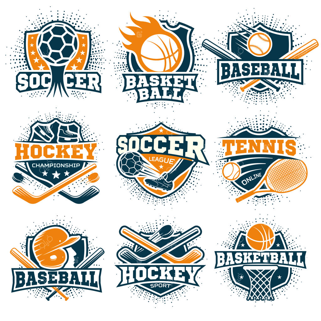 مجموعه نمادهای ورزشی رنگارنگ