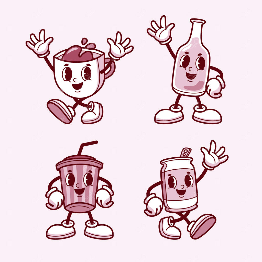 تصویرسازی ساخت شخصیت کارتونی رترو با دست