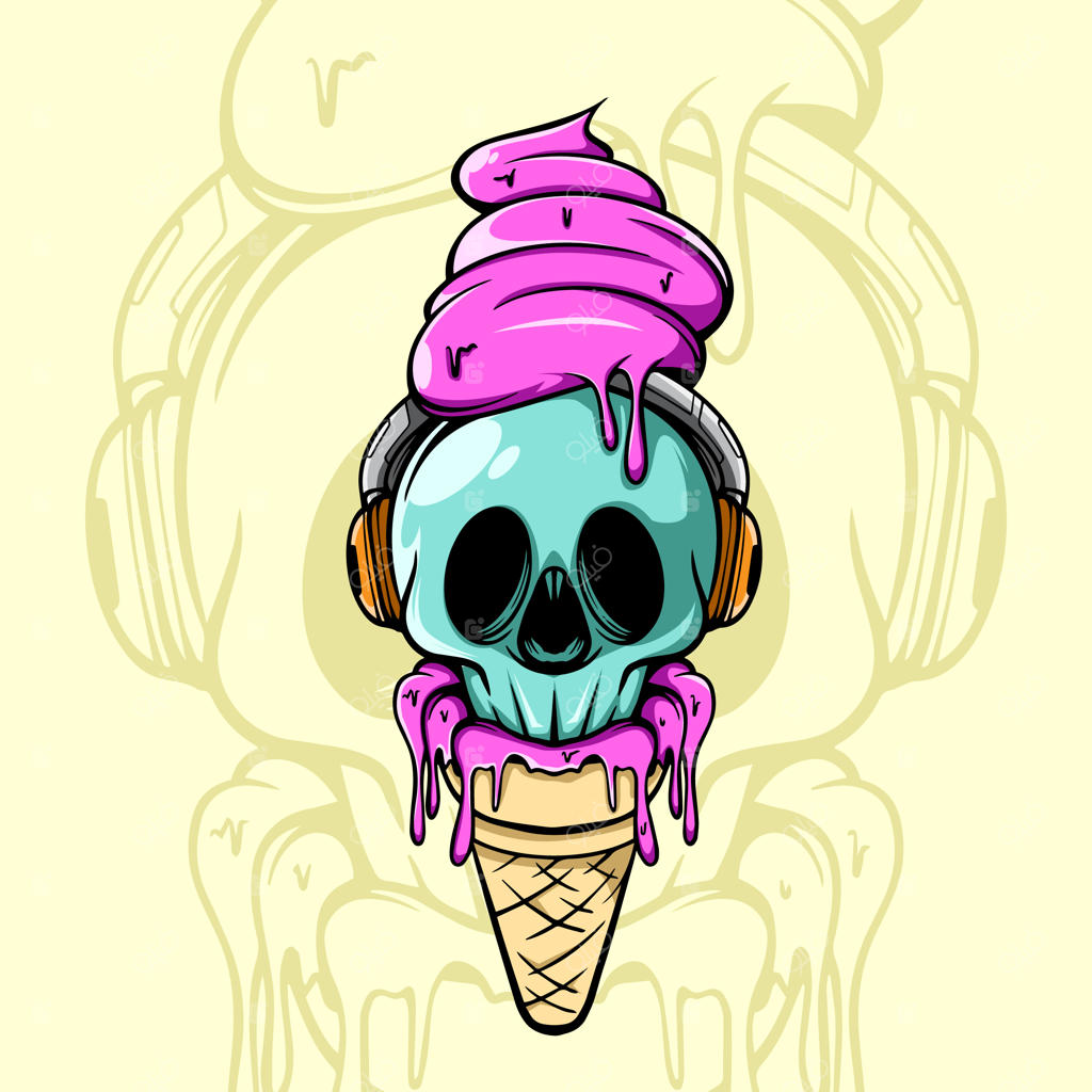 بستنی طرح جمجمه