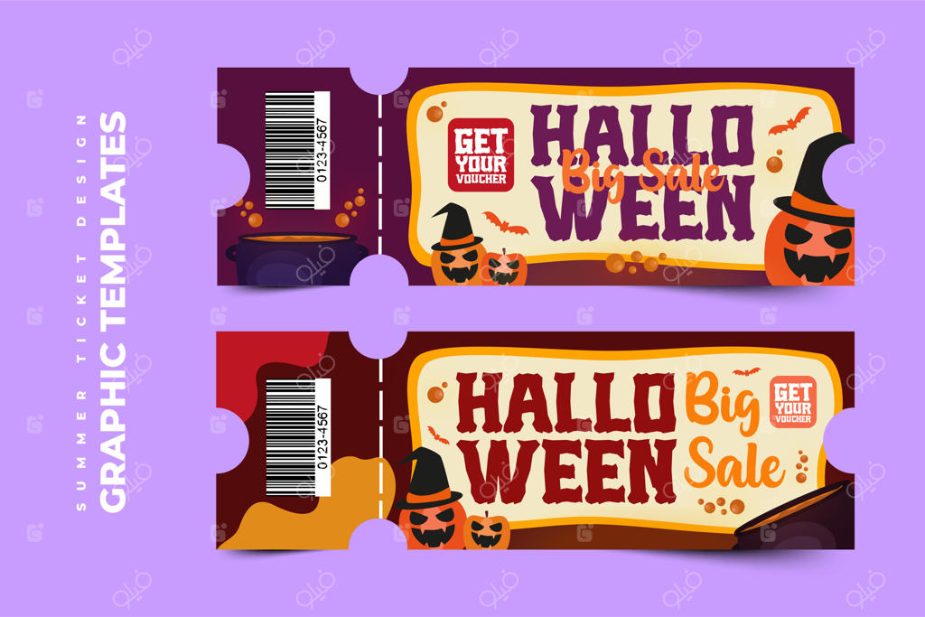 قالب طراحی گرافیکی با موضوع هالووین - ساده، زیبا و قابل تنظیم