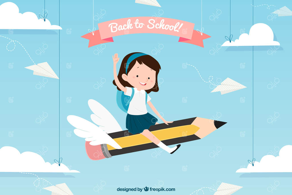 پس‌زمینه بازگشت به مدرسه با طراحی ساده