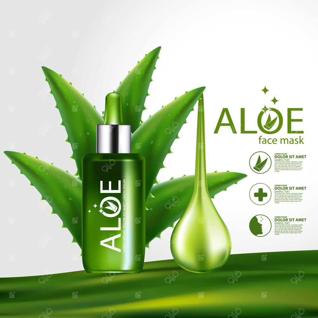 تصویر واقع‌گرایانه محصولات آرایشی با ترکیبات مراقبتی آلوئه‌ورا