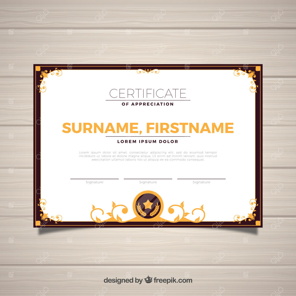 قالب حاشیه گواهینامه تزیینی