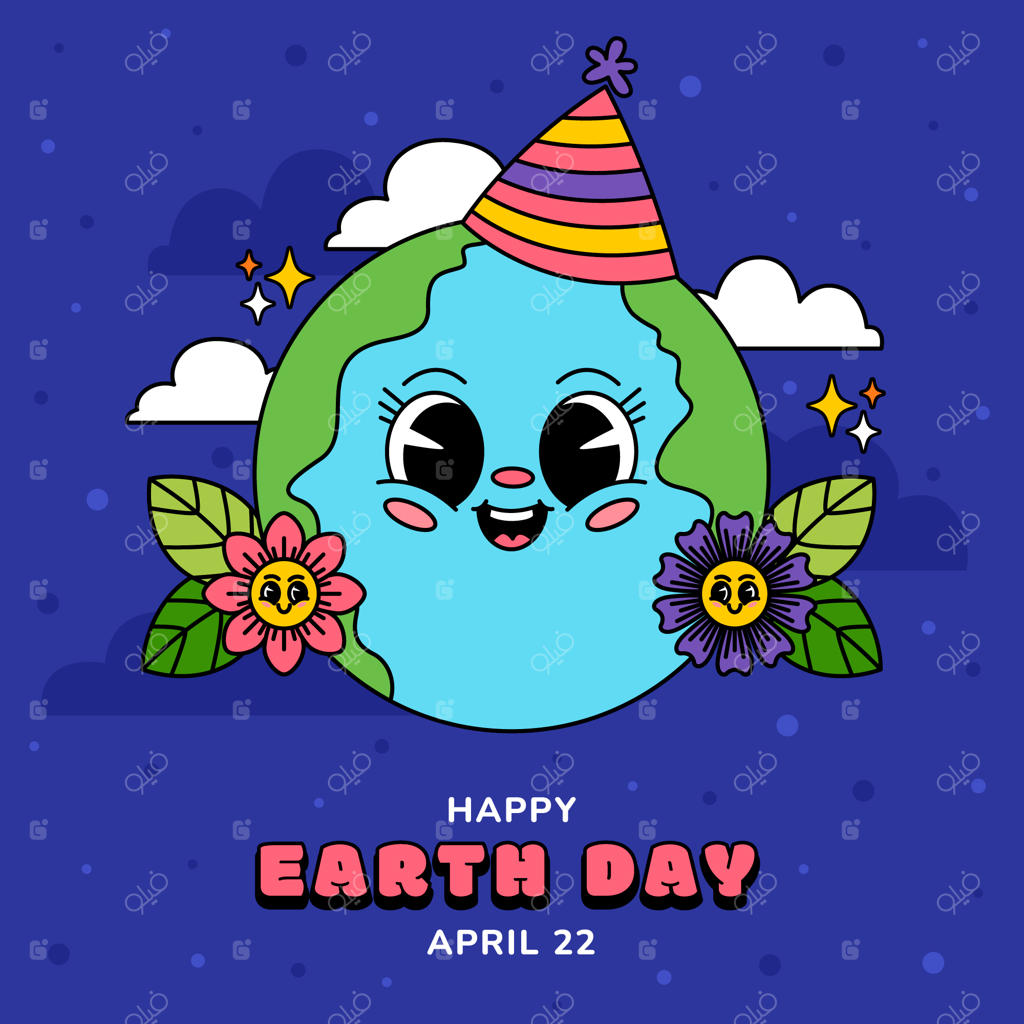 تصویرسازی ساده برای جشن روز زمین