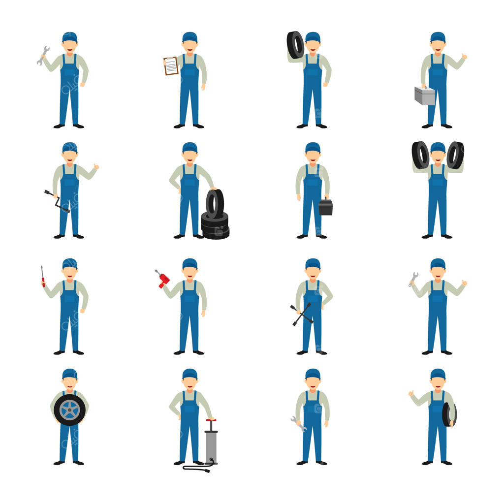 وکتور طراحی کاراکتر مکانیک