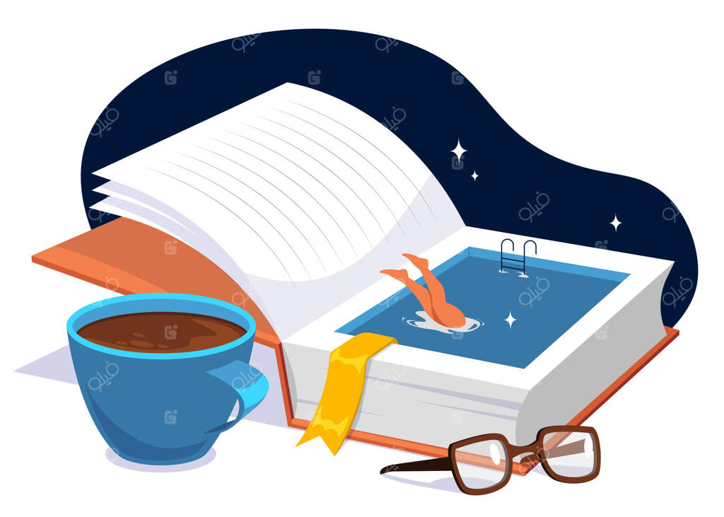 تصویرسازی ادبی با طراحی دستی و سبک ساده