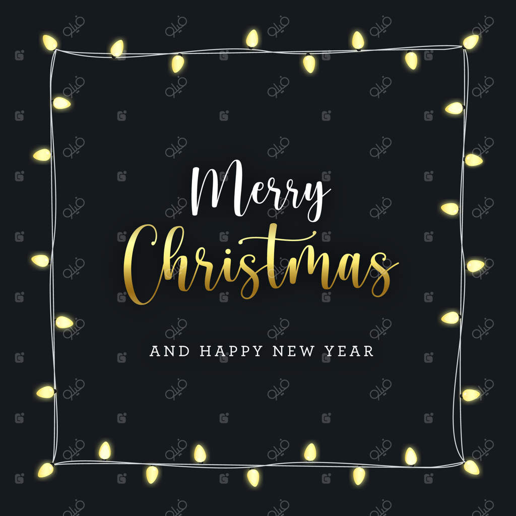 تبریکات کریسمس با قاب چراغانی شده