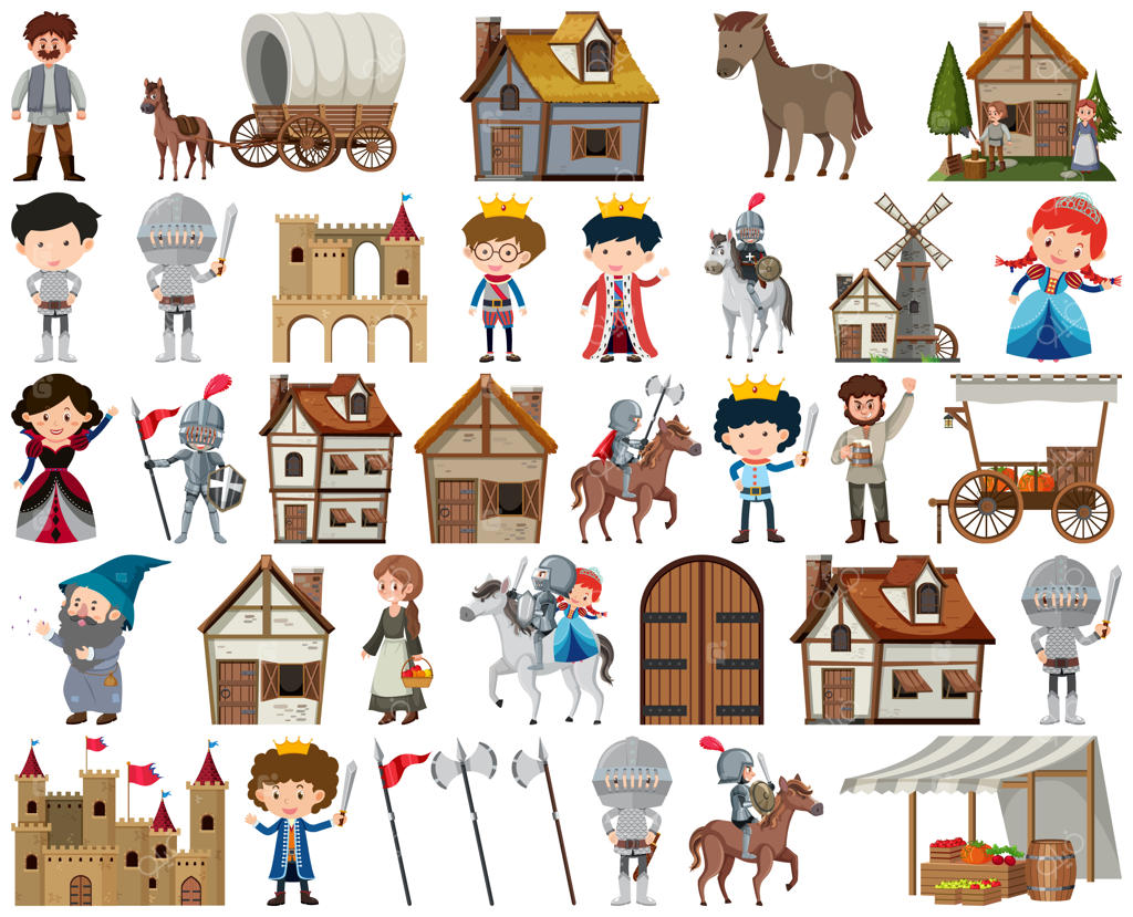 مجموعه شخصیت‌ها و ساختمان‌های قرون وسطایی