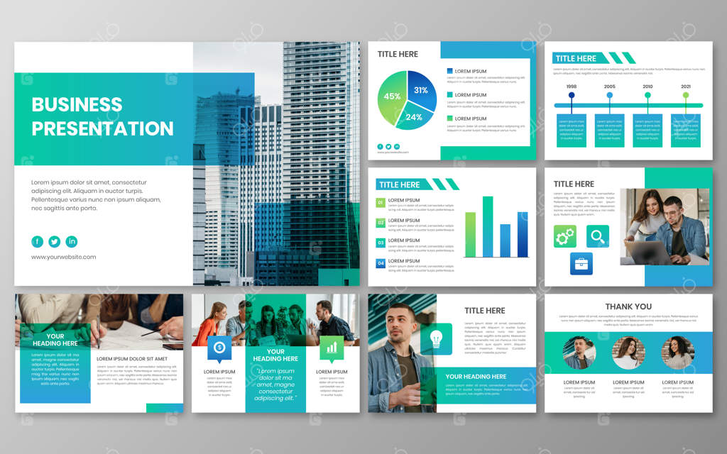 الگوهای ارائه تجاری با طراحی گرادیان