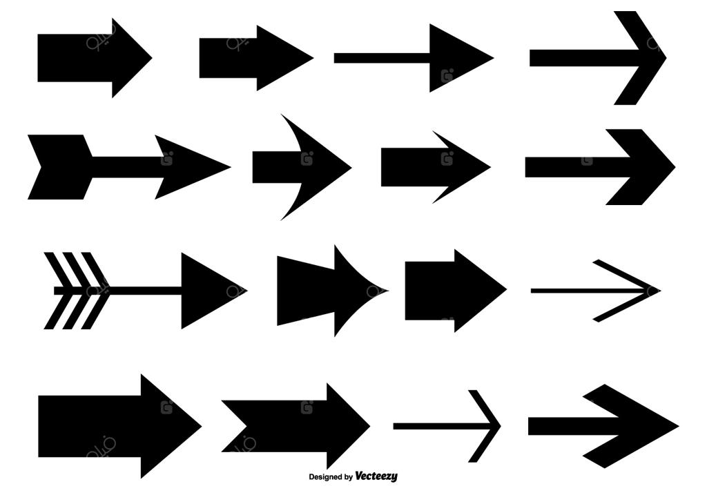مجموعه‌ای از فلش‌های وکتور متنوع