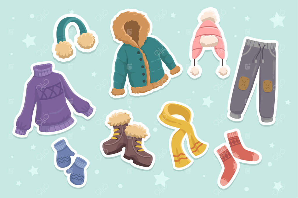 مجموعه لباس‌های زمستانی ساده و لوازم ضروری