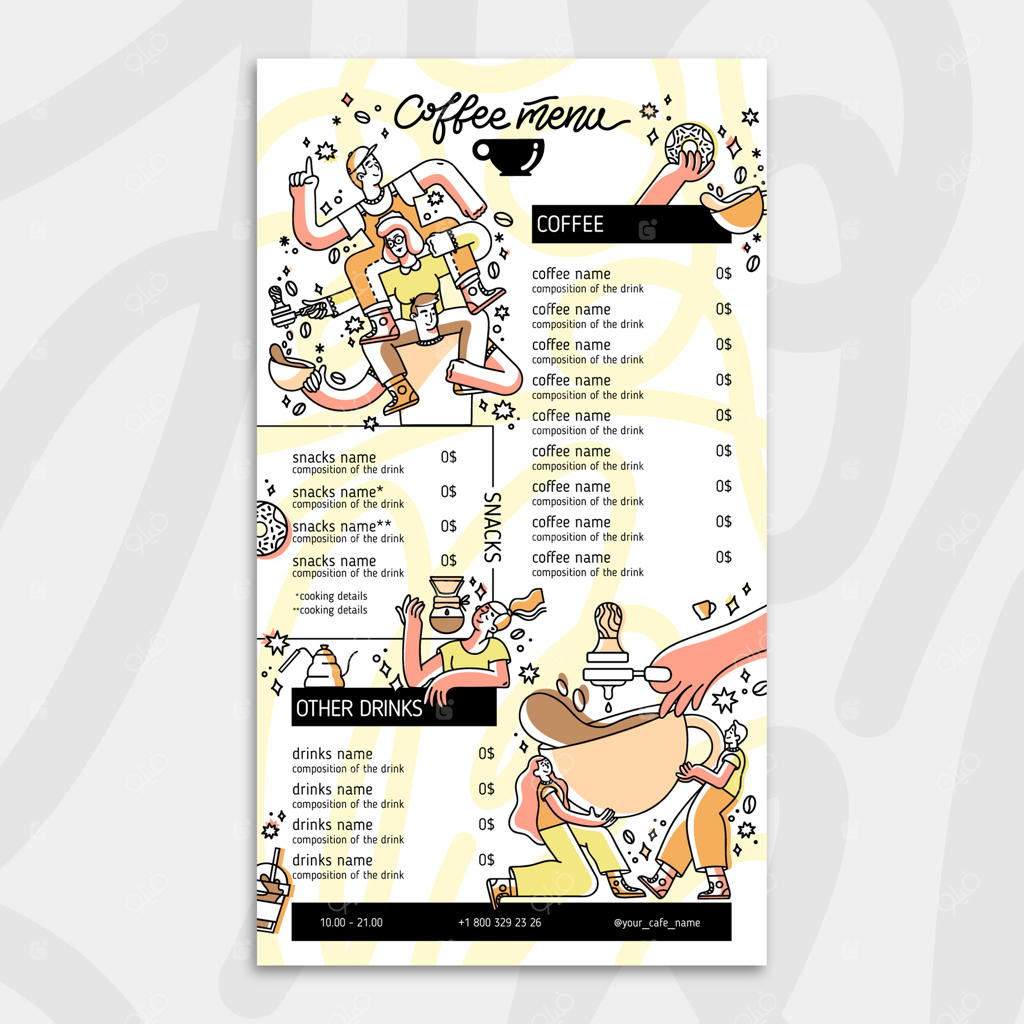 منوی نوشیدنی‌های کافی شاپ و رستوران