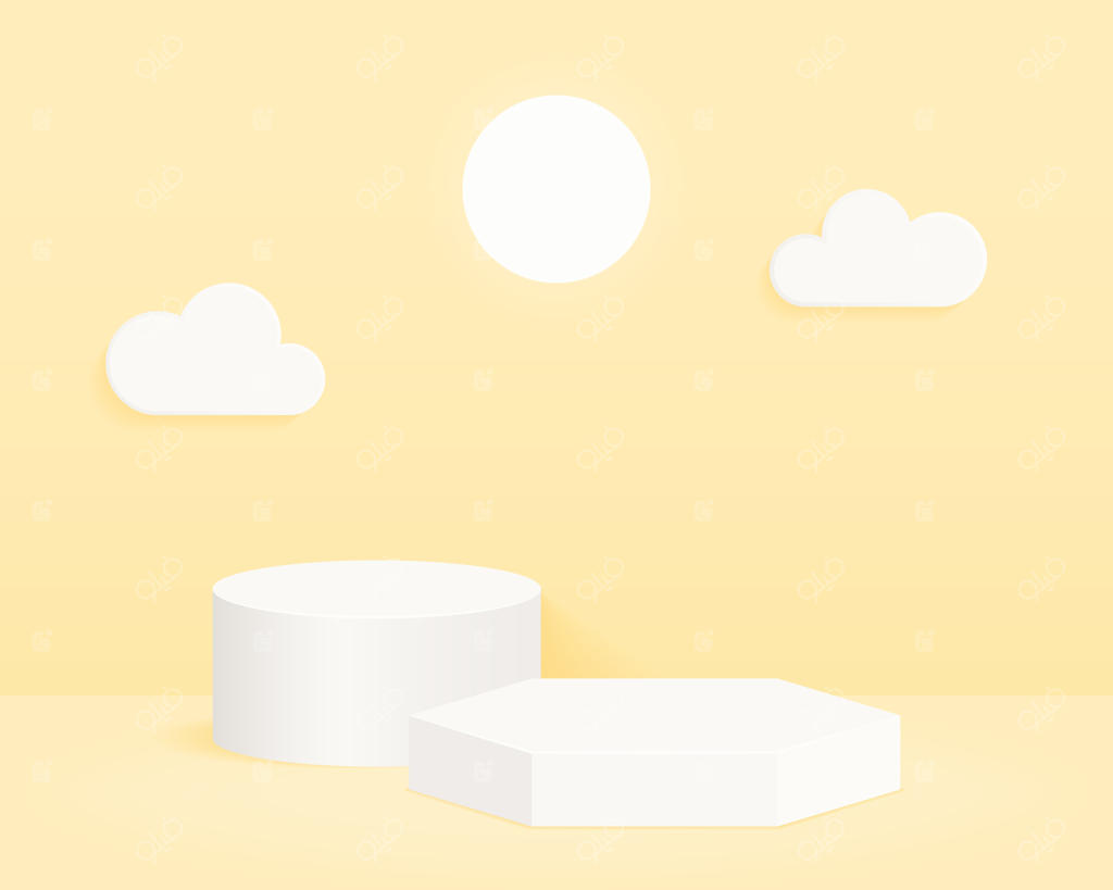 پس‌زمینه صحنه مینیمال انتزاعی با اشکال هندسی. طراحی برای ارائه محصول.