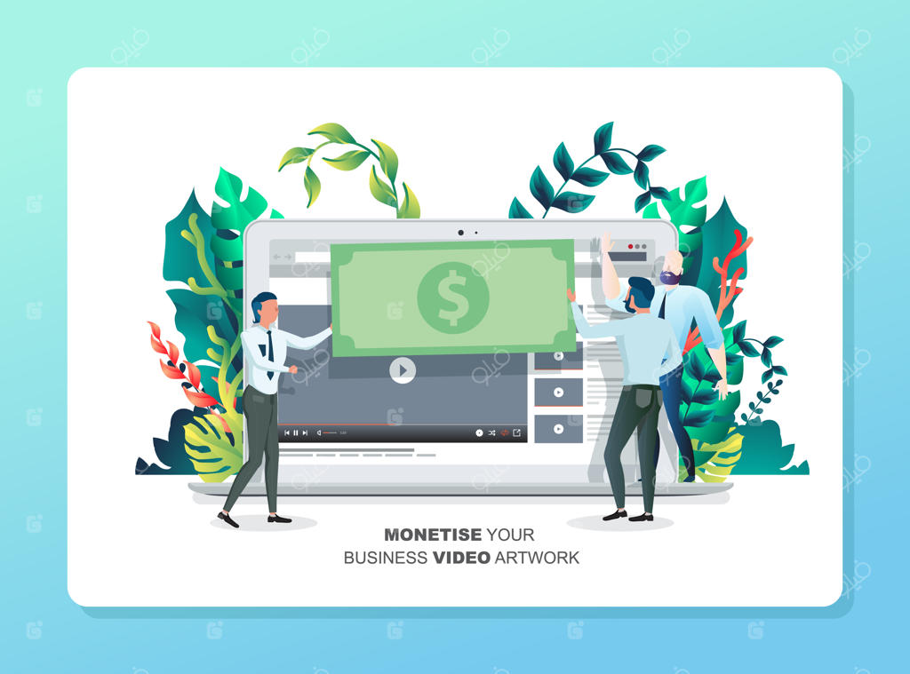 کسب درآمد از ویدئو و هنر. طراحی صفحه فرود وب‌سایت