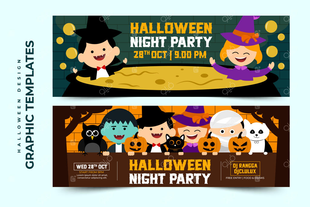 قالب طراحی گرافیکی هالووین: ساده و شیک و قابل تنظیم