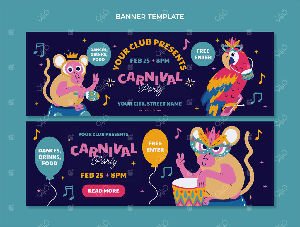 مجموعه بنرهای افقی کارناوال تخت