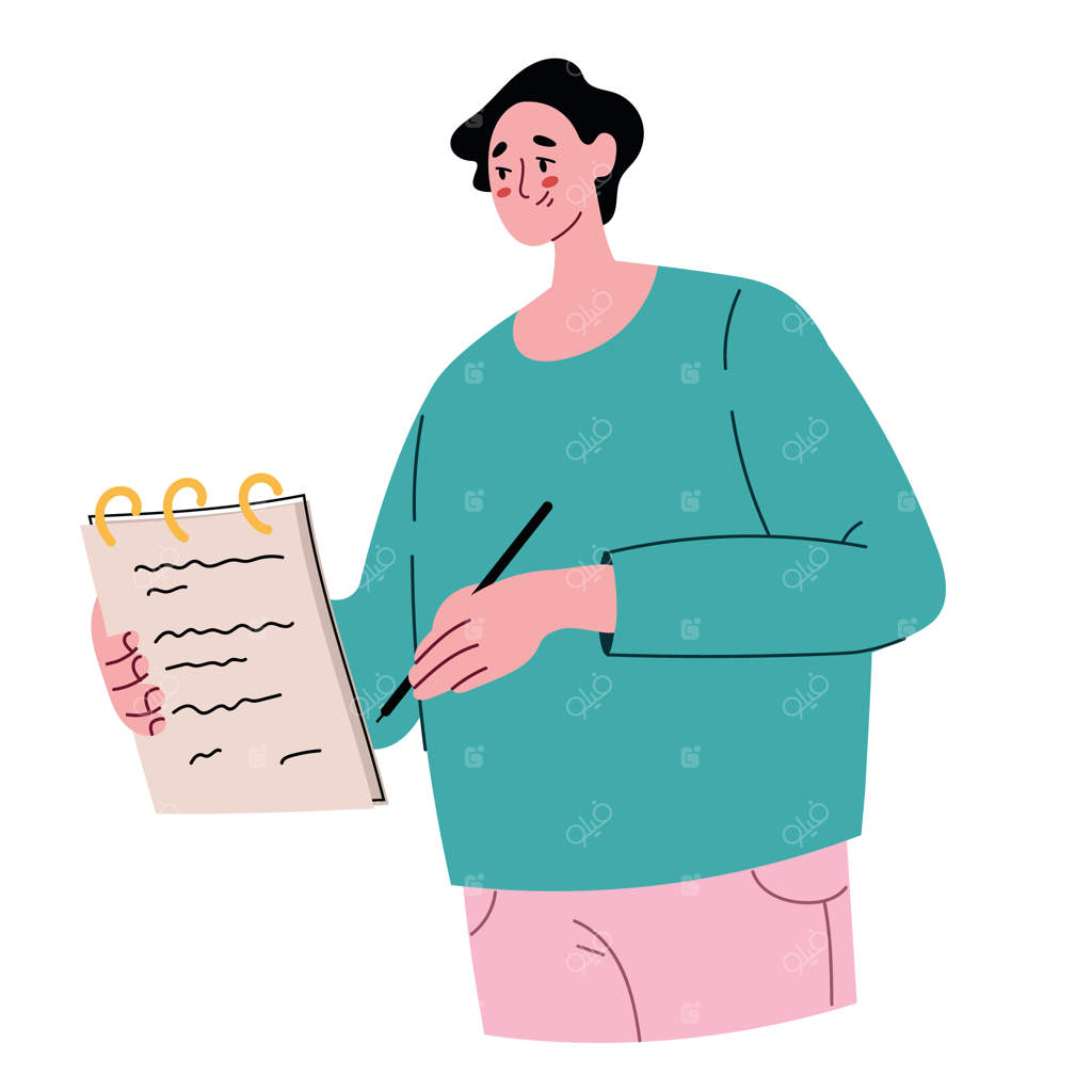 طراحی لیست وظایف با تصویرسازی مفهوم نویسندگی