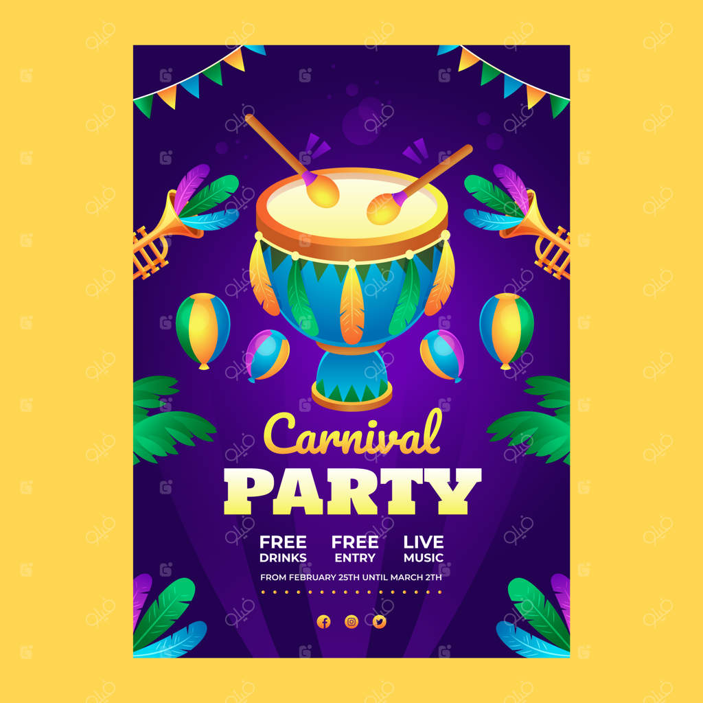 قالب پوستر عمودی با طراحی گرادیان جشنواره