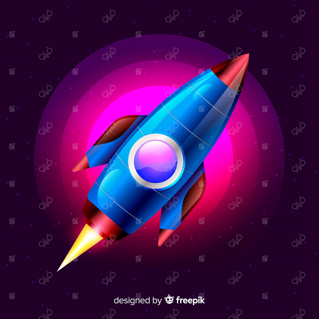 موشک فضایی مدرن با طراحی واقع‌گرایانه