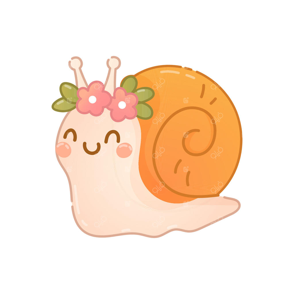 حلزون بامزه با تاج گل و لبخند آرام