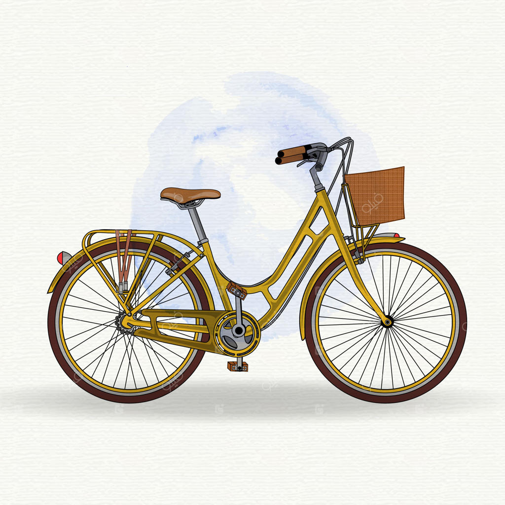 دوچرخه قدیمی زرد واقع‌گرایانه