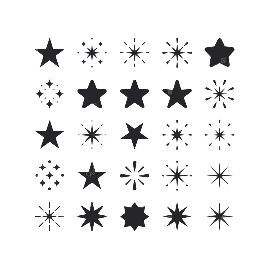 مجموعه آیکون‌های ستاره و ستاره‌های انفجاری