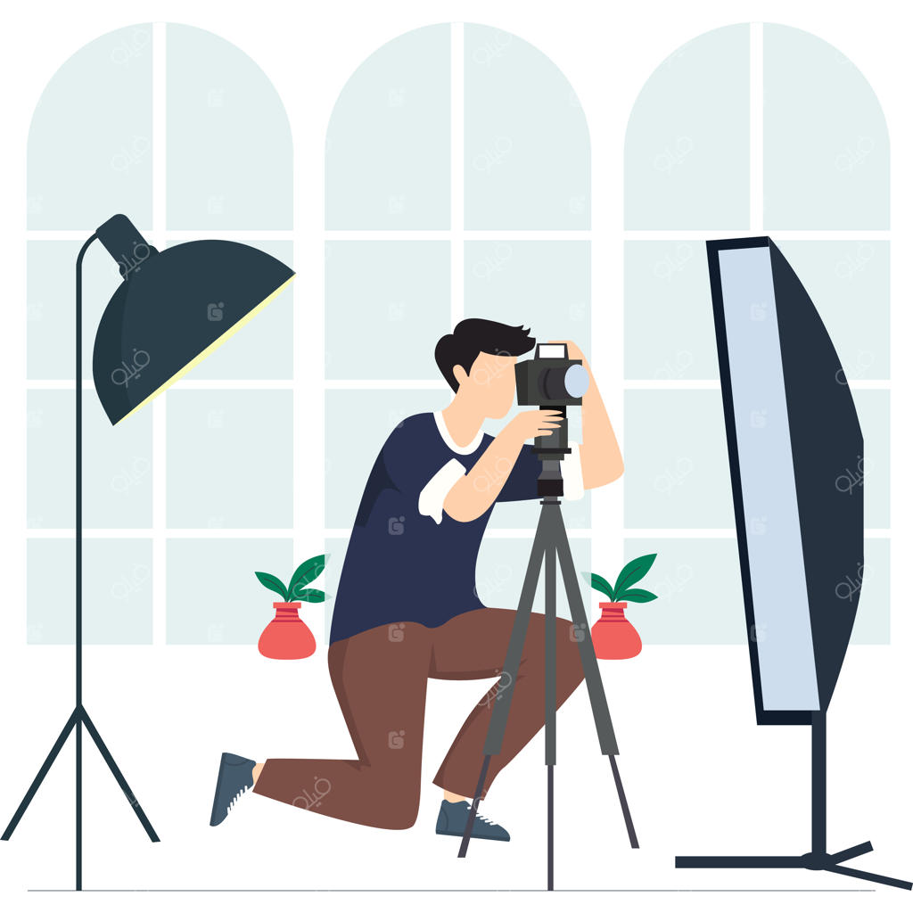 تصویرسازی وکتور سیلوئت عکاسی