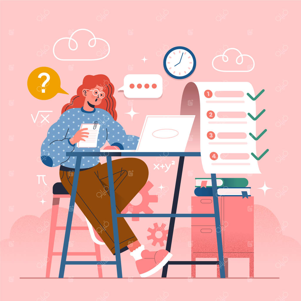 تصویرسازی آزمون آنلاین دستی