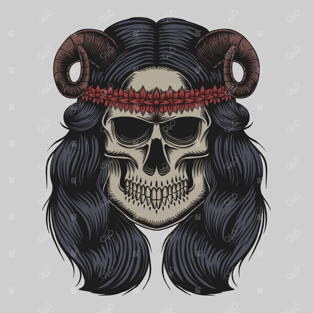 تصویرسازی دختر دیو جمجمه‌ای