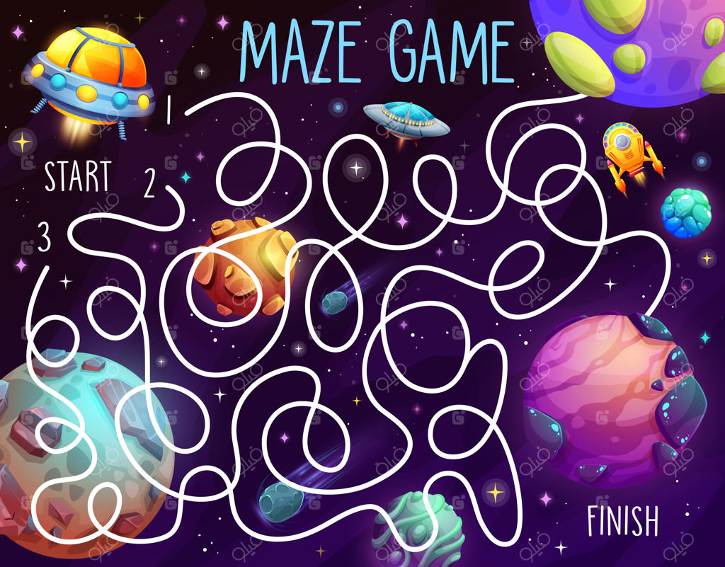 بازی هزارتوی سیاره‌های کارتونی و بشقاب‌پرنده‌ها