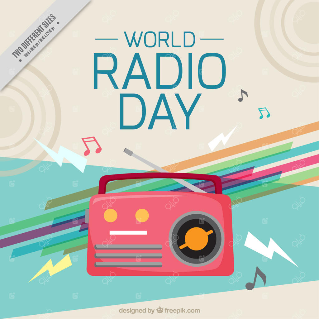 زمینه روز جهانی رادیو با طراحی انتزاعی