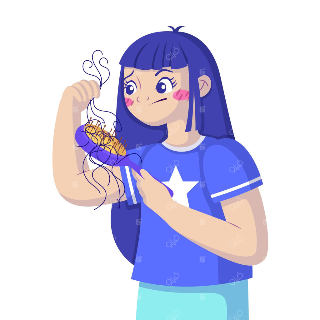 مفهوم ریزش مو با دست کشیده شده