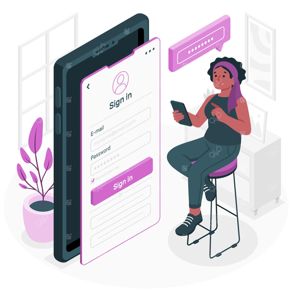 تصویری از مفهوم ورود به سیستم