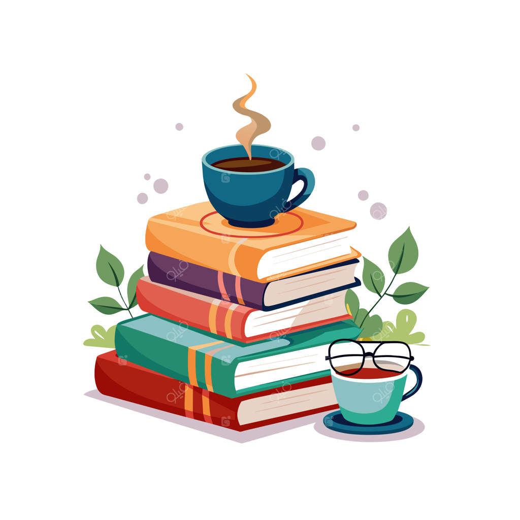 طرح مفهومی تصویرسازی برداری از انباشت کتاب‌ها