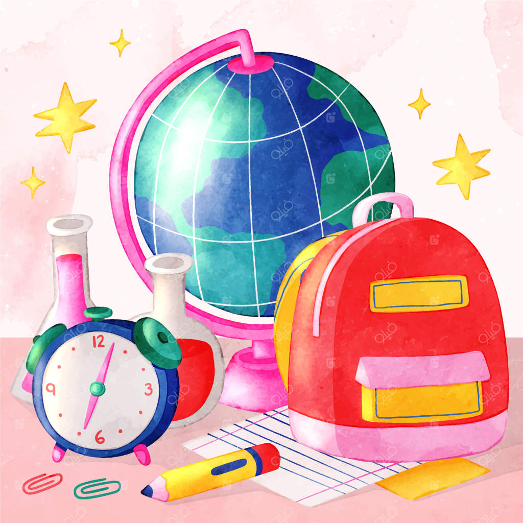 تصویرسازی بازگشت به مدرسه با آبرنگ